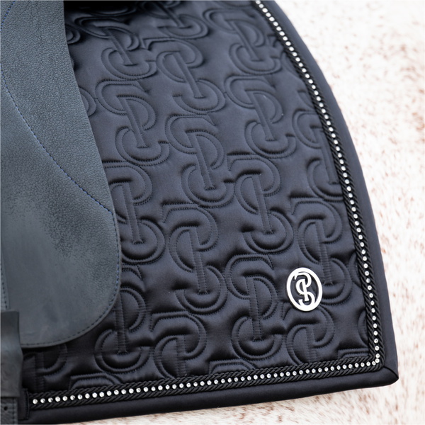 2025 PS of Sweden Crystal Satin Dressage Saddle Pad 1110-117-990 - Black